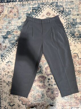 Madewell Charcoal Pleated High-Rise Trousers